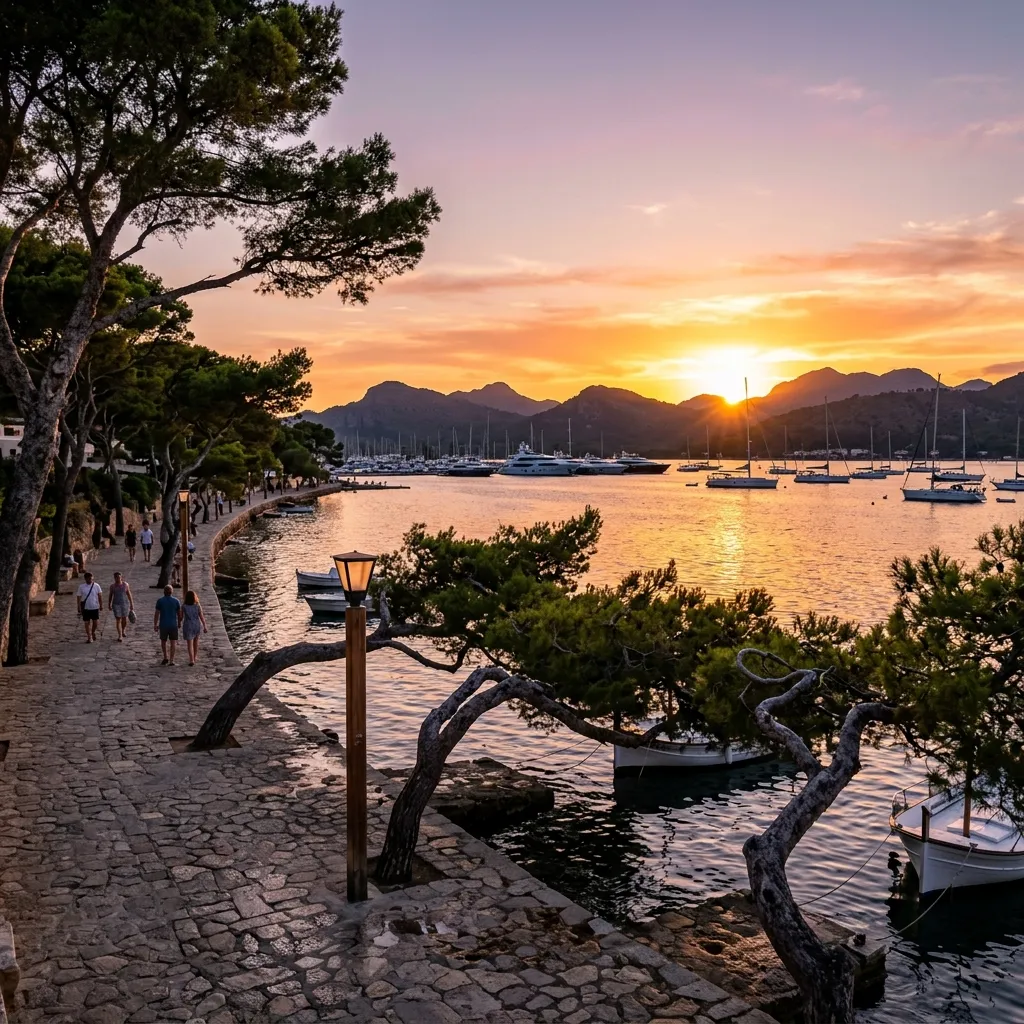 Vista del Paseo de los Pinos en Puerto Pollensa